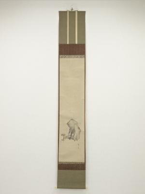 村瀬雙石筆　寿石　肉筆紙本掛軸（月耕箱書）□z